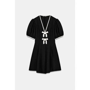 ZARA MINI DRESS WITH CONTRAST BOWS